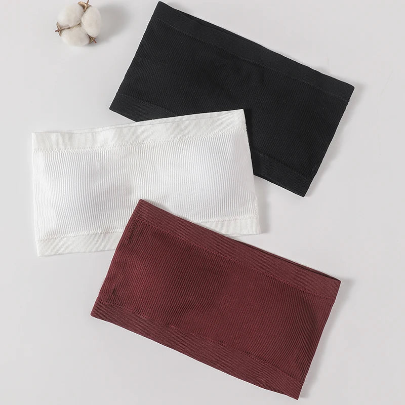 Strapless Tube Top M-XL Seamless Bras Non-Wire Bandeau Bra Women Crop Tops Sexy Underwear Removable Pads Female Intimate