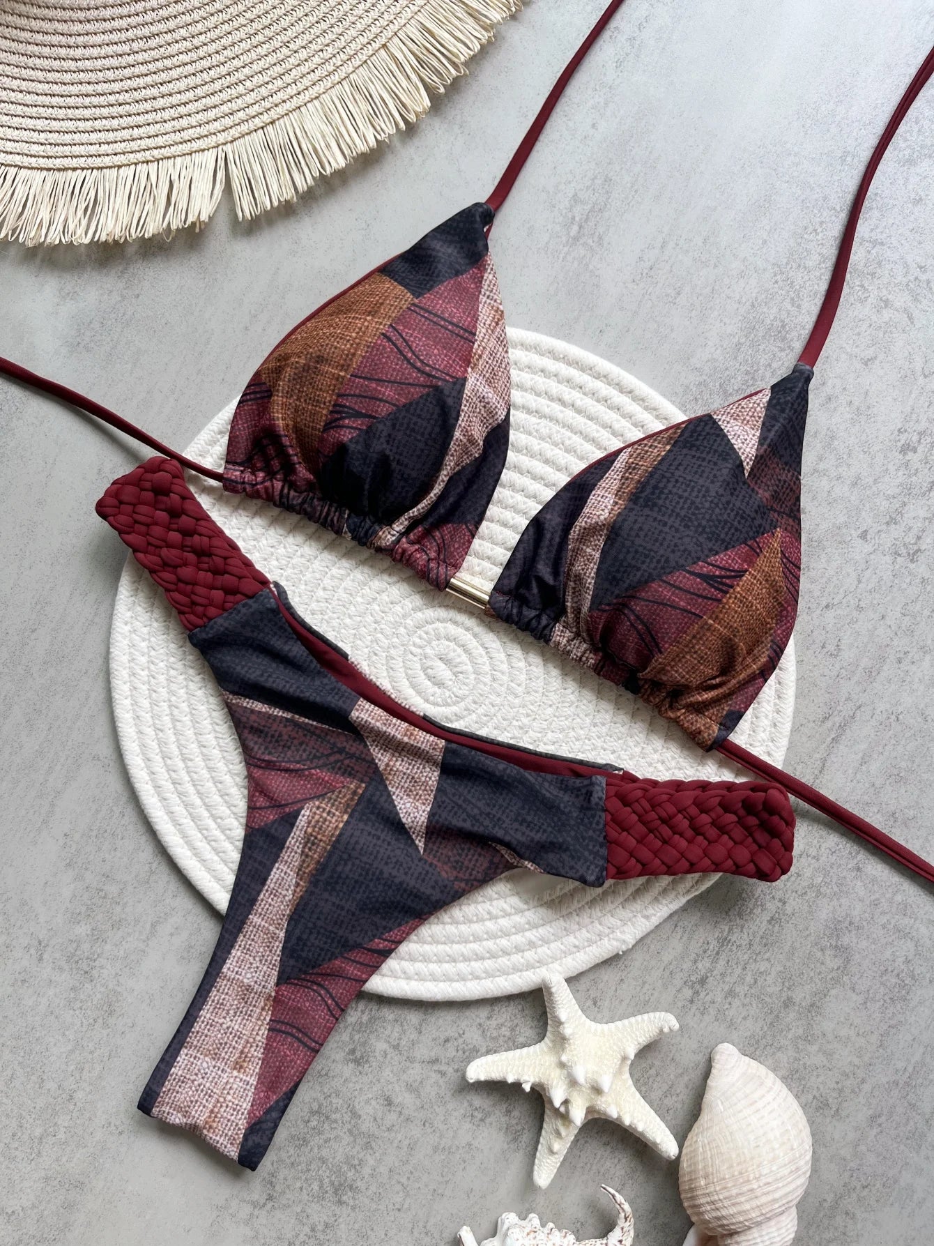 Halter Top & Mini Thong Bikini Set – High Cut Women’s Swimwear