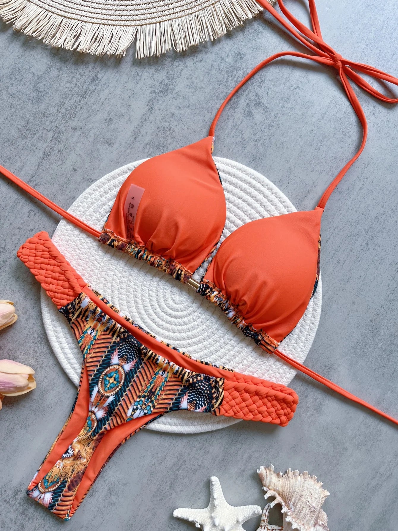 Halter Top & Mini Thong Bikini Set – High Cut Women’s Swimwear