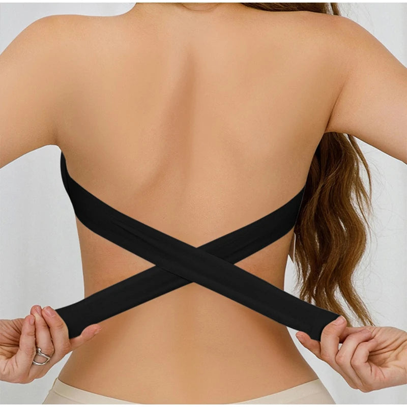 Strapless Push-Up Ice Silk Bra