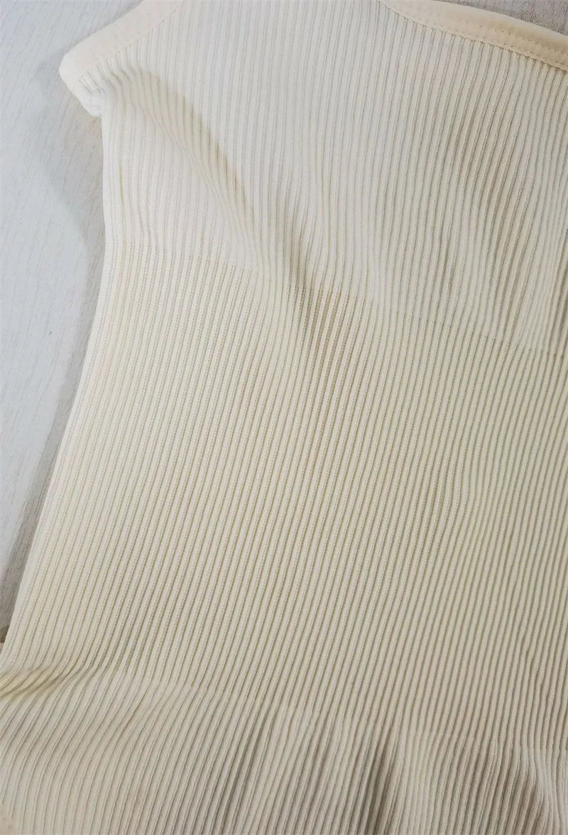 Ribbed Tummy Control Jumpsuit – Light Control Bodysuit with Open Crotch