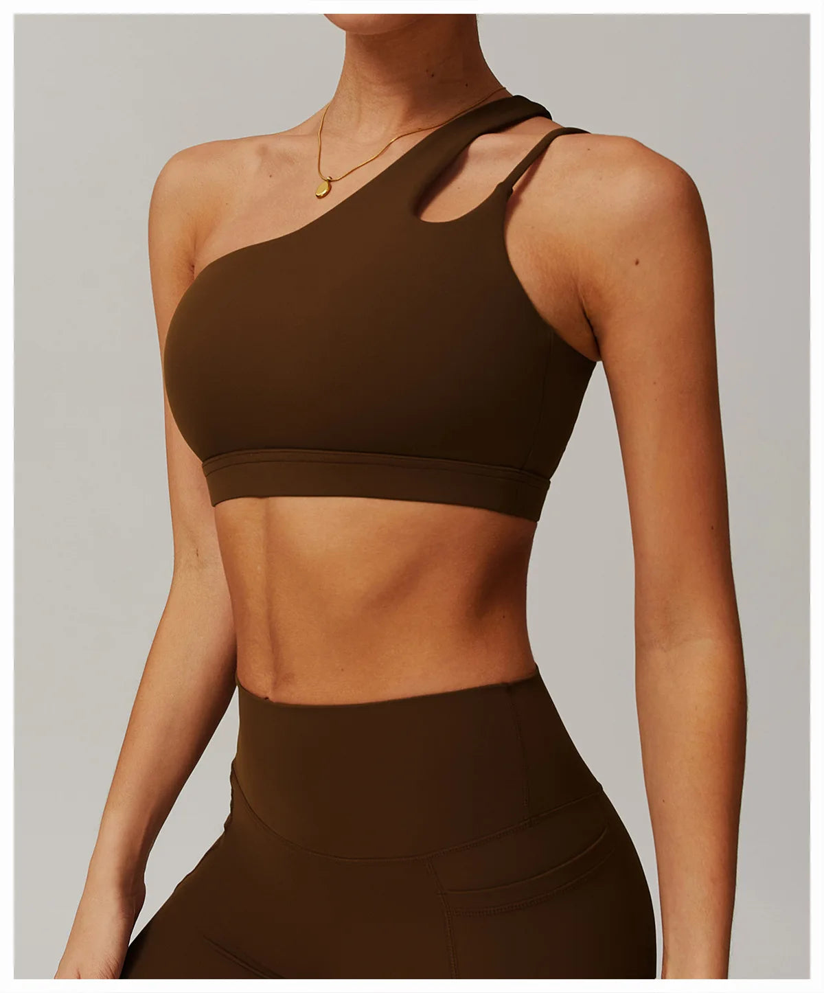 Women’s Shockproof Sports Bra with Oblique Shoulder Straps