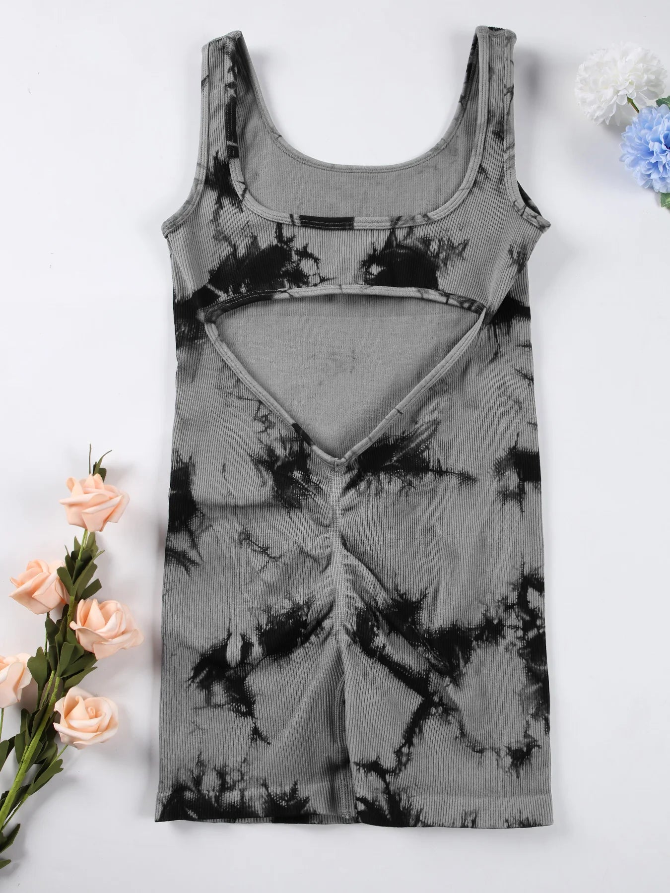 Backless Yoga Suit – U-Neck Sleeveless Sports Jumpsuit for Women