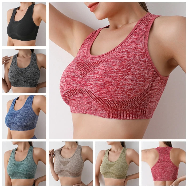 Sports Women Bras Yoga Top Vest High Shockproof Quick-drying Yoga Gym Running Fitness Underwear Ladies Seamless Sportswear