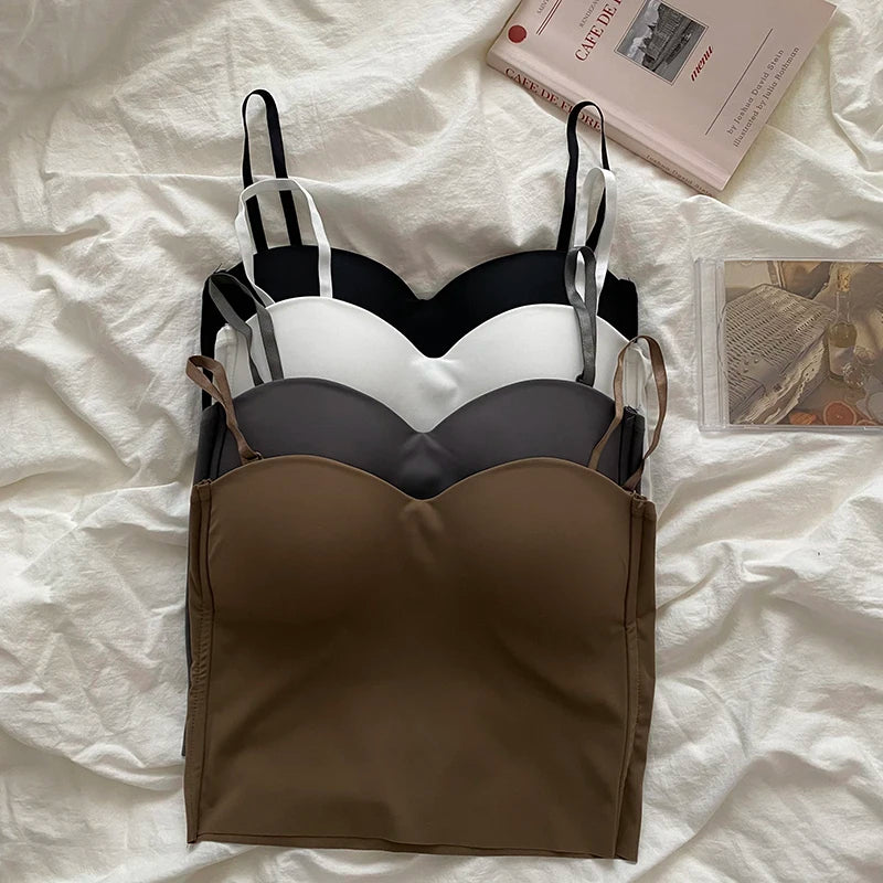 Thin Ice Silk French Back Camisole – Integrated Cup