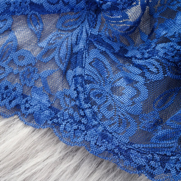 Plus Size Lace Push Up Bra Women Sexy Hollow Out Lingerie Lady Lace Transparent Underwear Female Embroidery Solid Bra