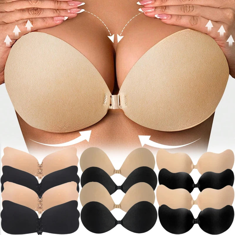 Invisible Nude Bra Push Up Chest Paste Sexy Breast Pasty Invisible Mango Silicone Chest Sticker For Women Wedding DropShip