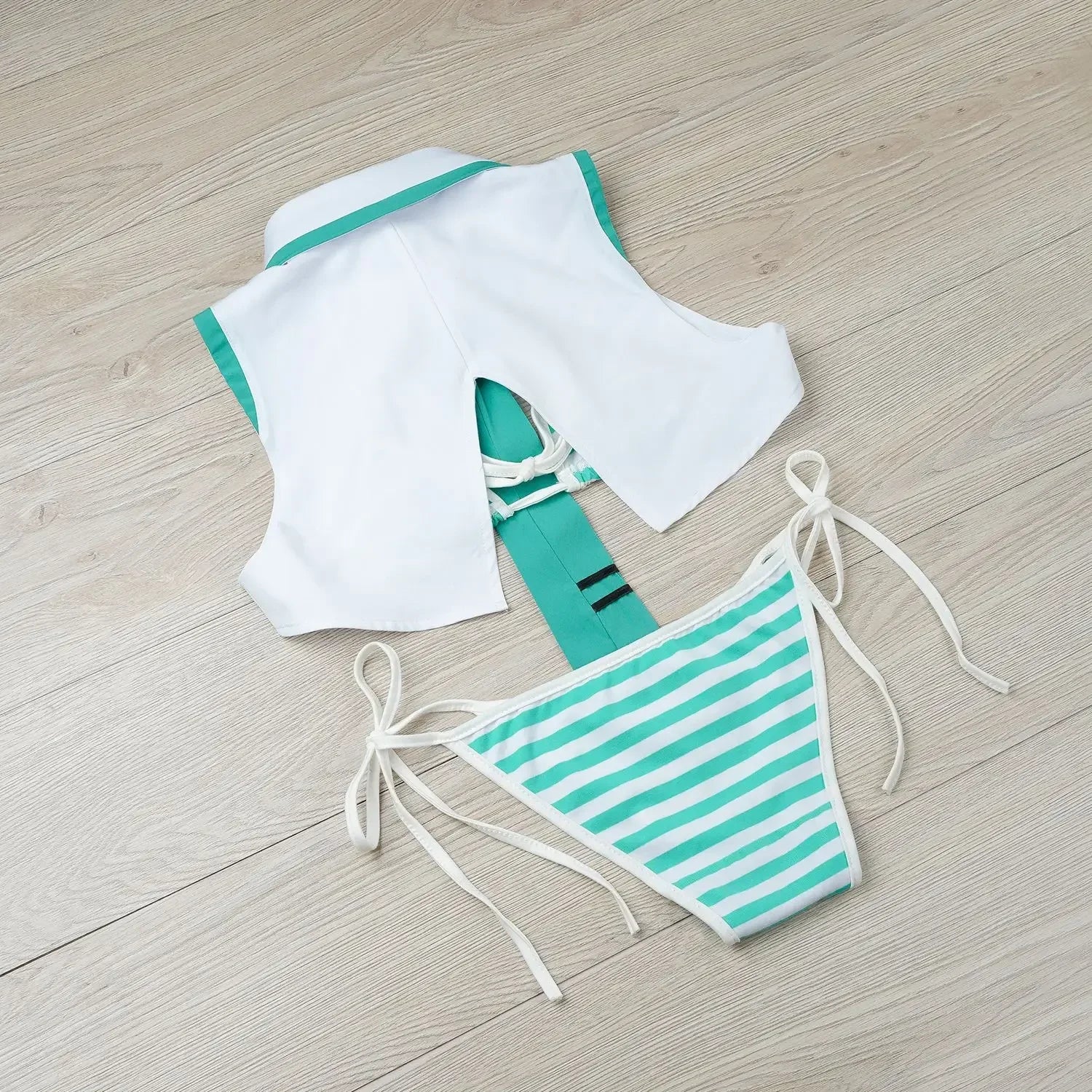 Anime Miku Cosplay Costume – Snow Christmas Roleplay Bikini Set