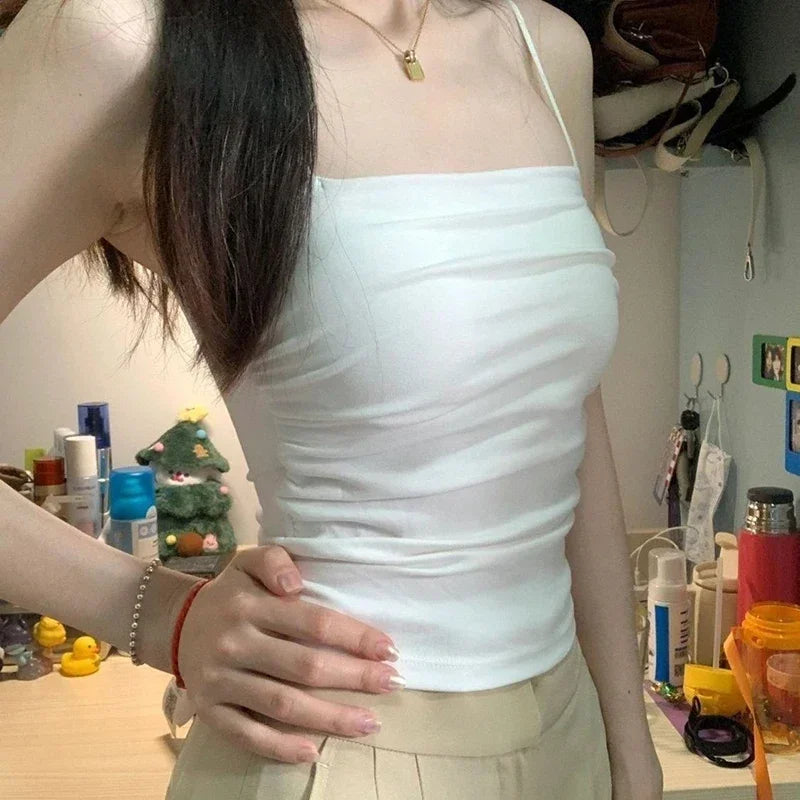 Women’s Sleeveless Seamless Tank Top with Built-In Chest Pads