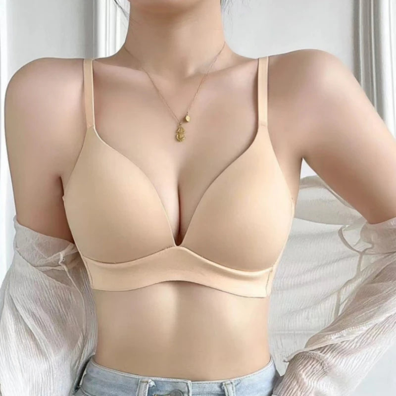 Seamless No-Steel-Ring Push-Up Bra