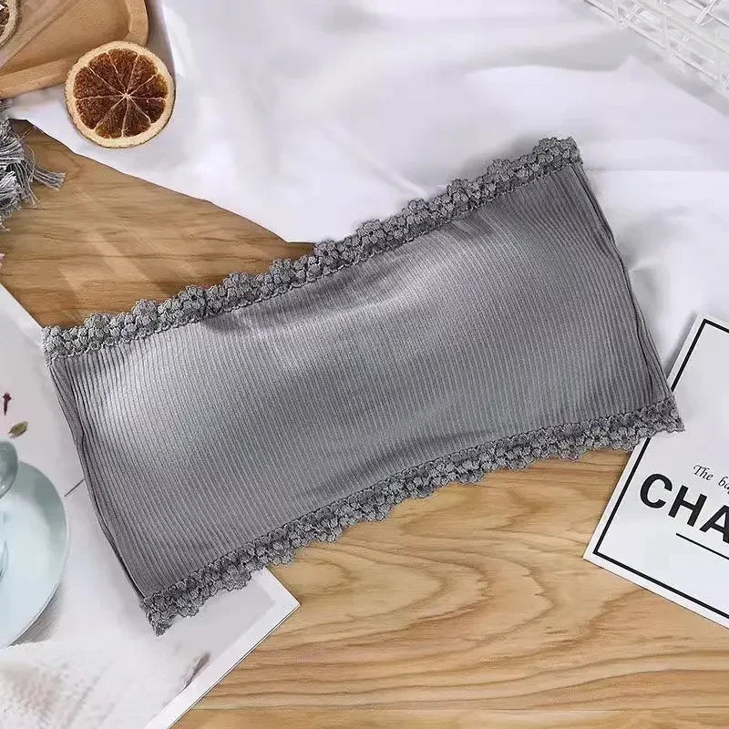 Summer Strapless Women Bras Back Lace Sexy Chest Tops Seamless Breathable Underwear Brassiere Solid Invisible Chest Wraps Bra