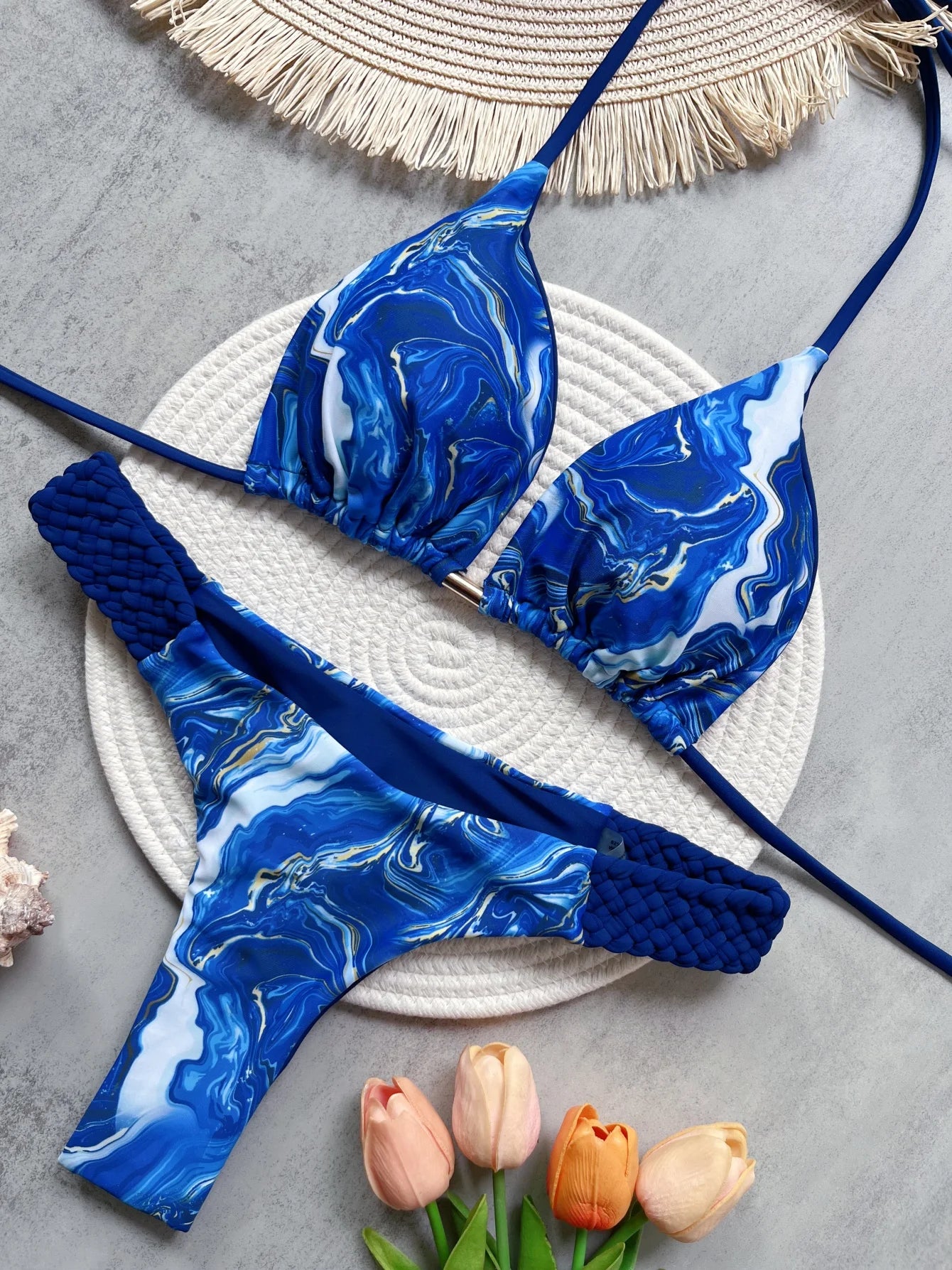 Halter Top & Mini Thong Bikini Set – High Cut Women’s Swimwear