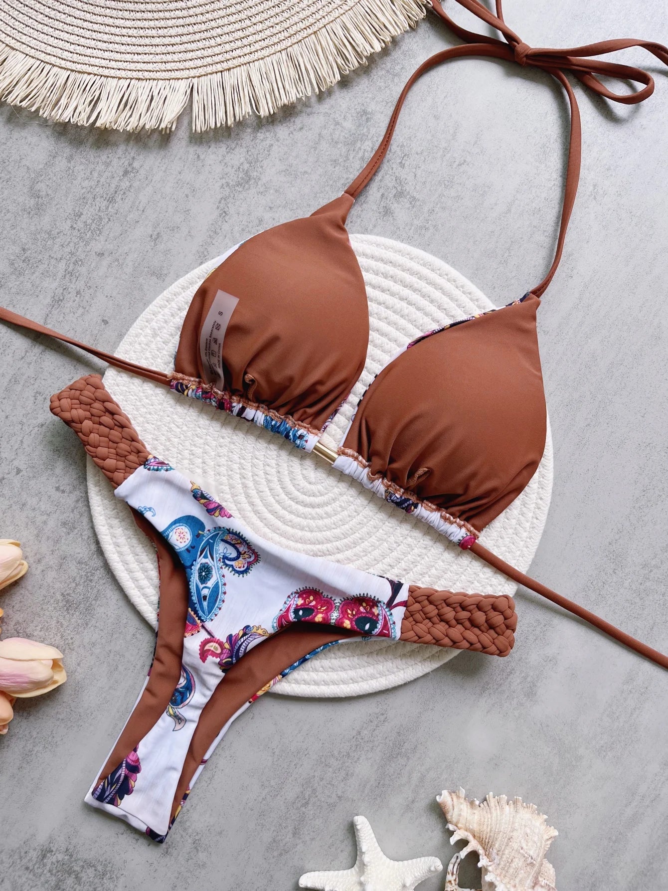 Halter Top & Mini Thong Bikini Set – High Cut Women’s Swimwear