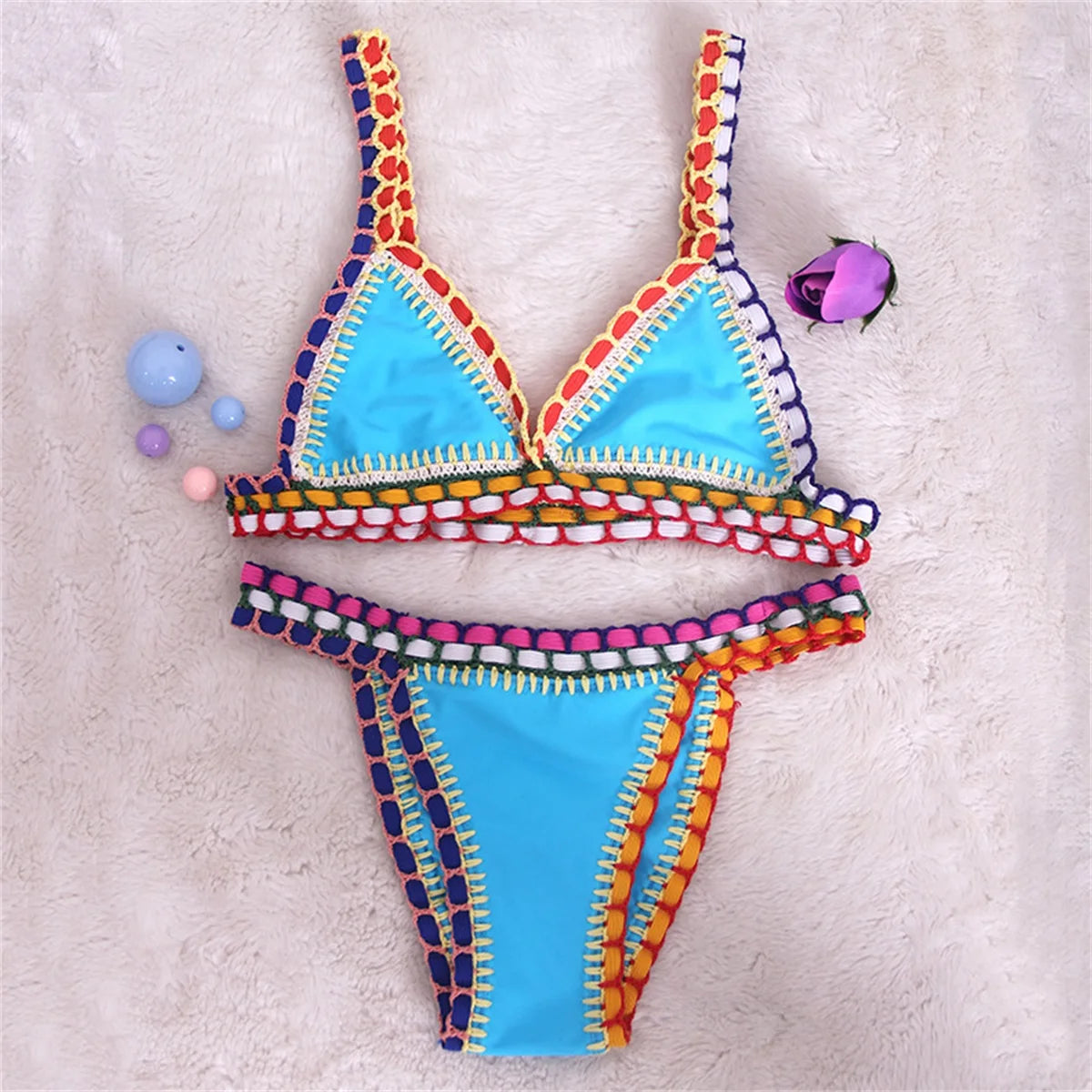 Crochet Bikini Set – Sexy Bandeau Swimwear & Brazilian Biquini