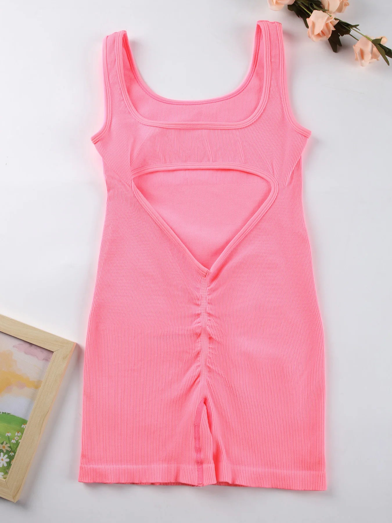 Backless Yoga Suit – U-Neck Sleeveless Sports Jumpsuit for Women