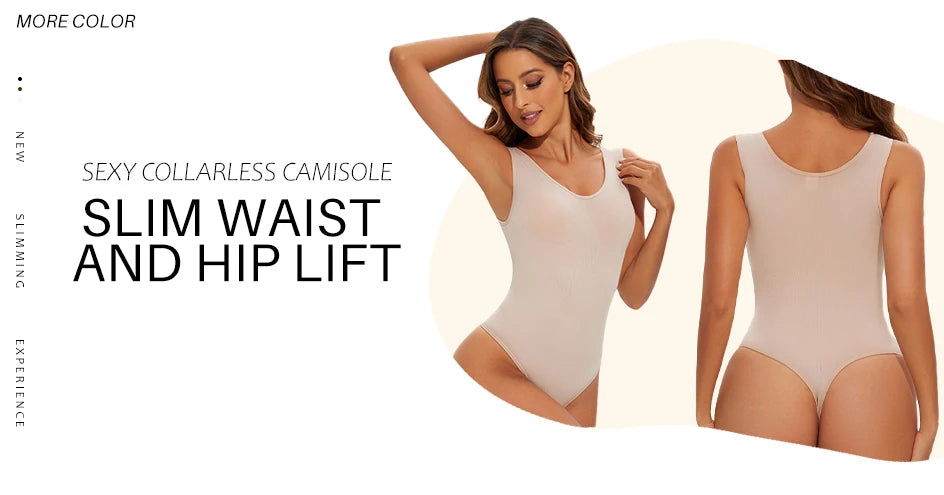 Seamless Bodysuit Shapewear for Women – Body Shaper with Wide Shoulder Straps