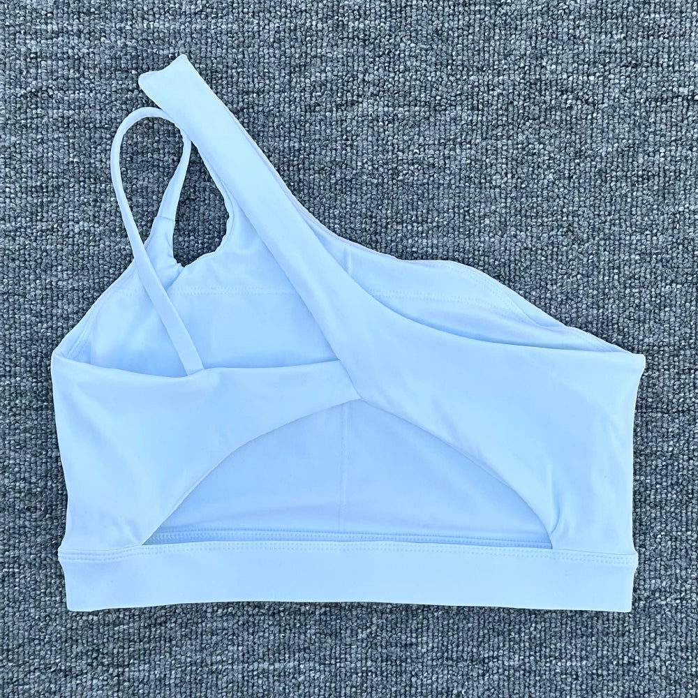 Women’s Shockproof Sports Bra with Oblique Shoulder Straps