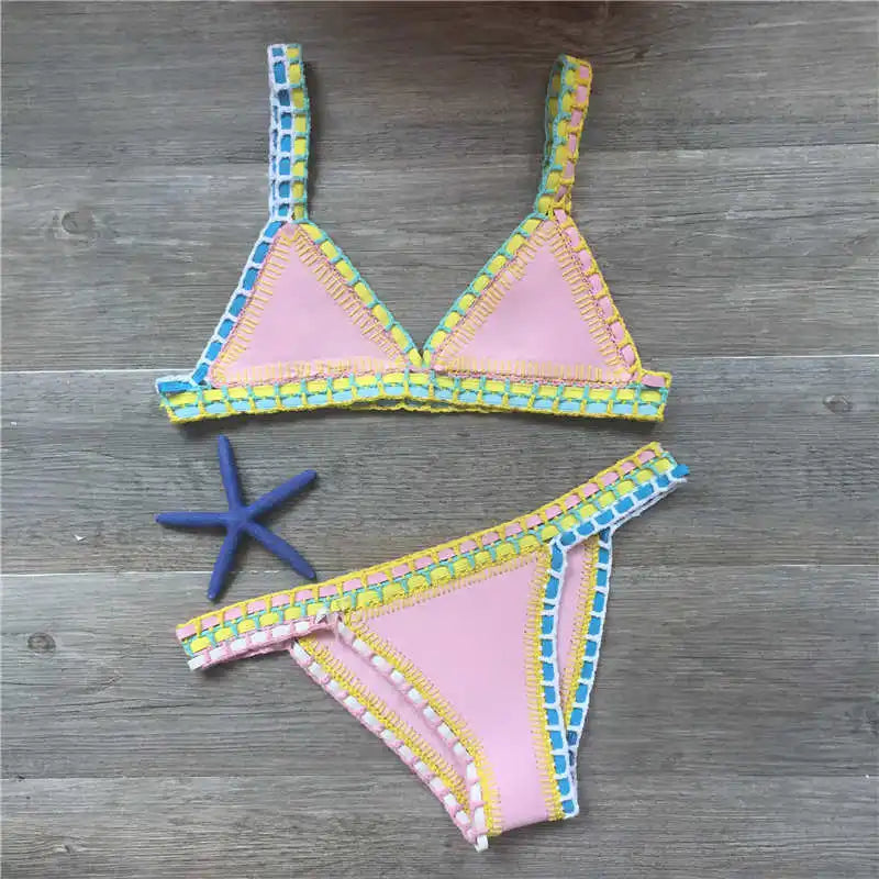 Crochet Bikini Set – Sexy Bandeau Swimwear & Brazilian Biquini