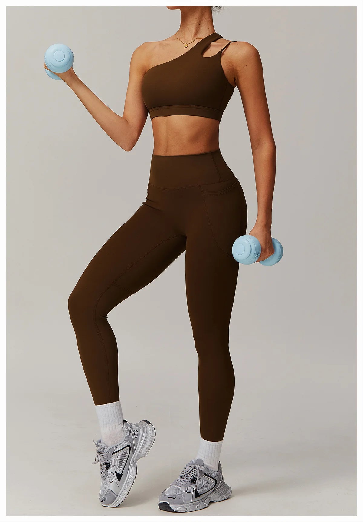 Women’s Shockproof Sports Bra with Oblique Shoulder Straps