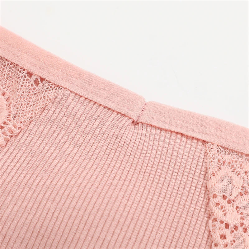 Women’s Low-Waist Cotton Lace G-String Panties – 3 Pcs