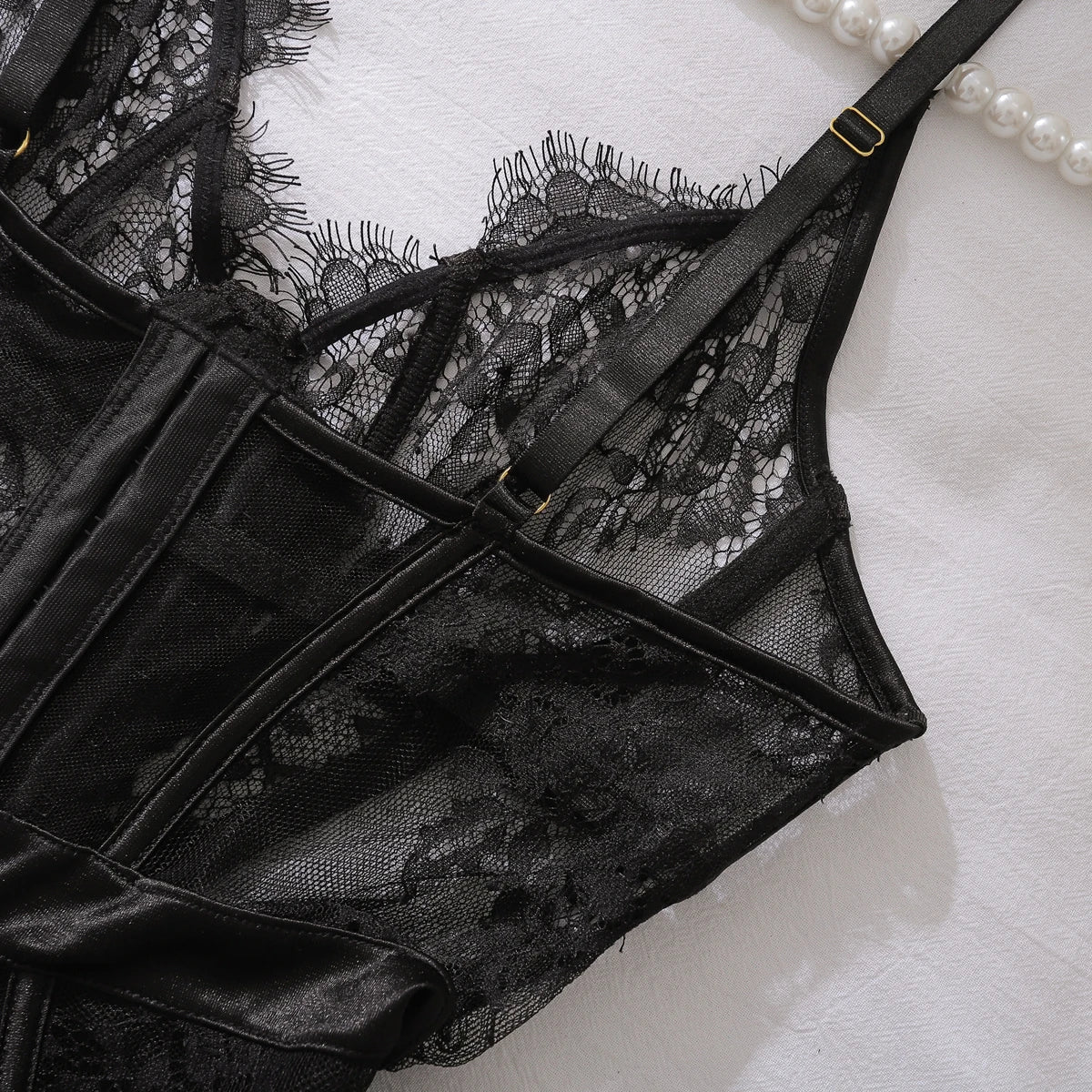 French Lace Fishbone Waist Shaping Lingerie Set