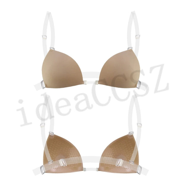 Sticky Bra for Women Backless Wedding Dress Silicone Plunge Deep U Neck Adhesive Bras Lift Boob Invisible Underwear Nipple Cover
