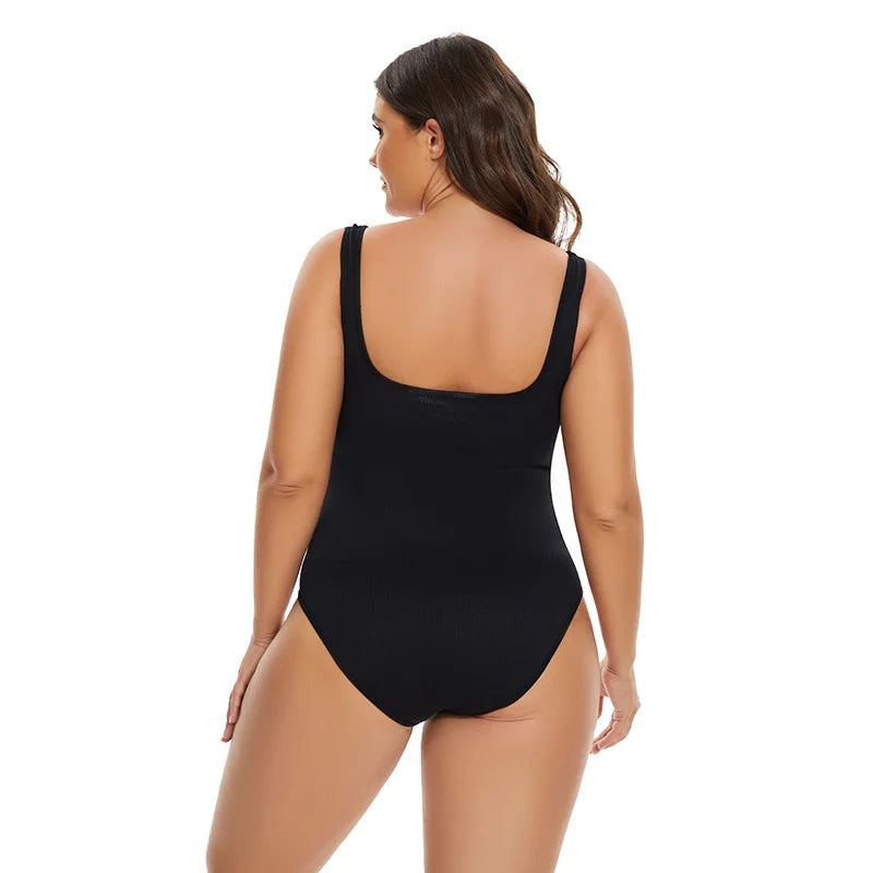 Ribbed Tummy Control Jumpsuit – Light Control Bodysuit with Open Crotch