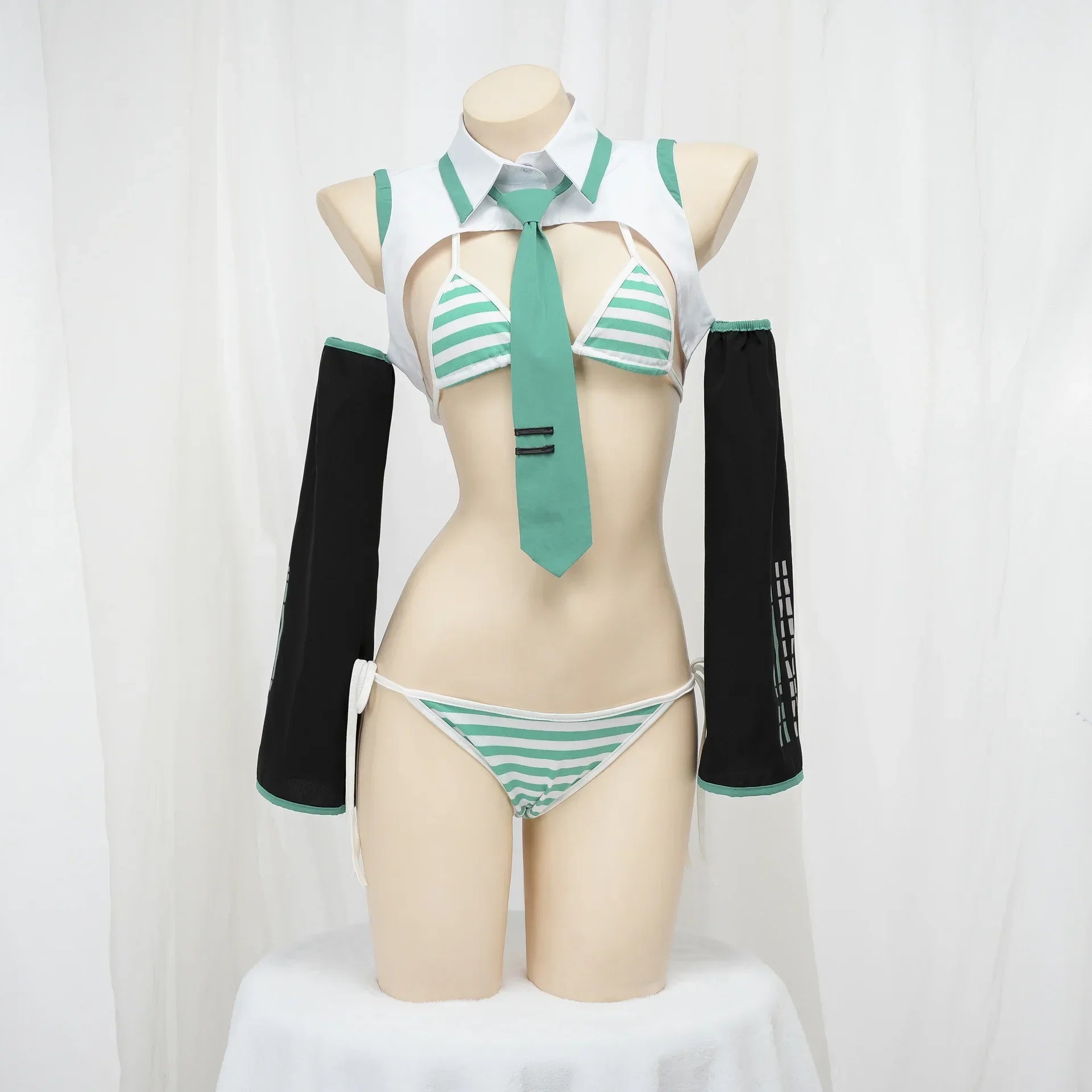 Anime Miku Cosplay Costume – Snow Christmas Roleplay Bikini Set