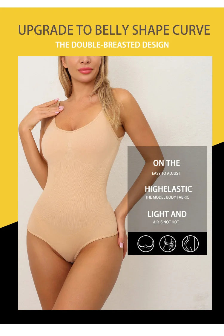 Full Body High Elastic Bodysuit Shapewear – Seamless Tummy Control Waist Trainer