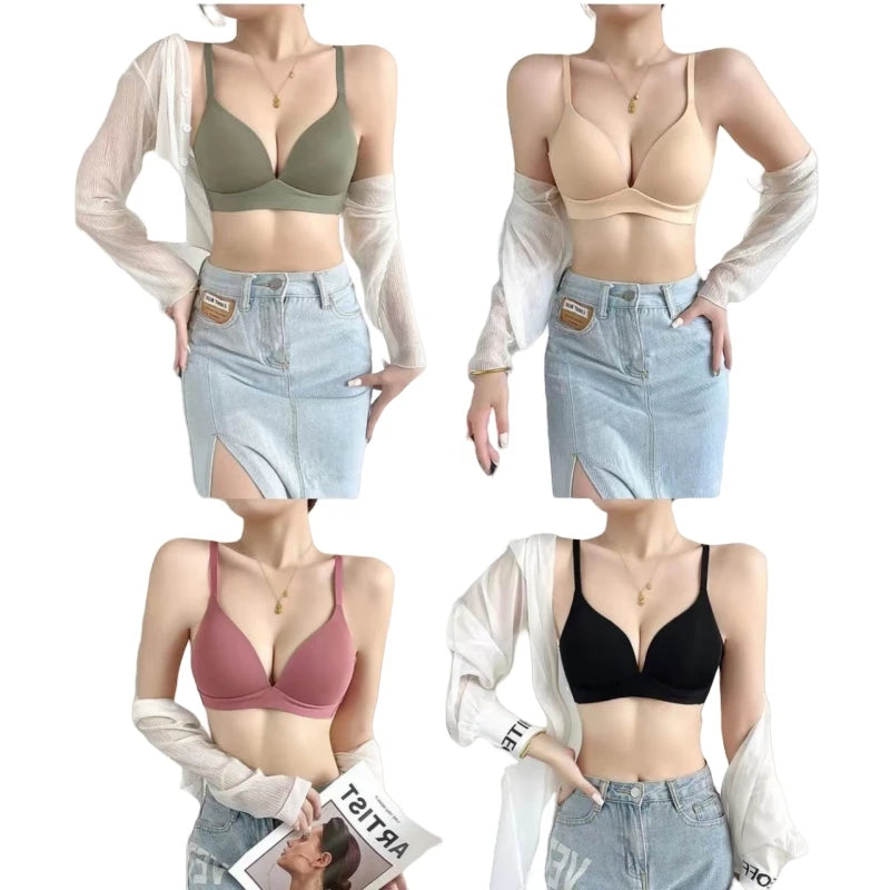 Seamless No-Steel-Ring Push-Up Bra