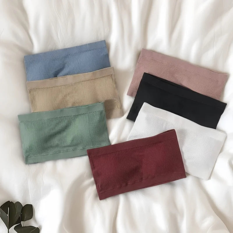 Strapless Tube Top M-XL Seamless Bras Non-Wire Bandeau Bra Women Crop Tops Sexy Underwear Removable Pads Female Intimate