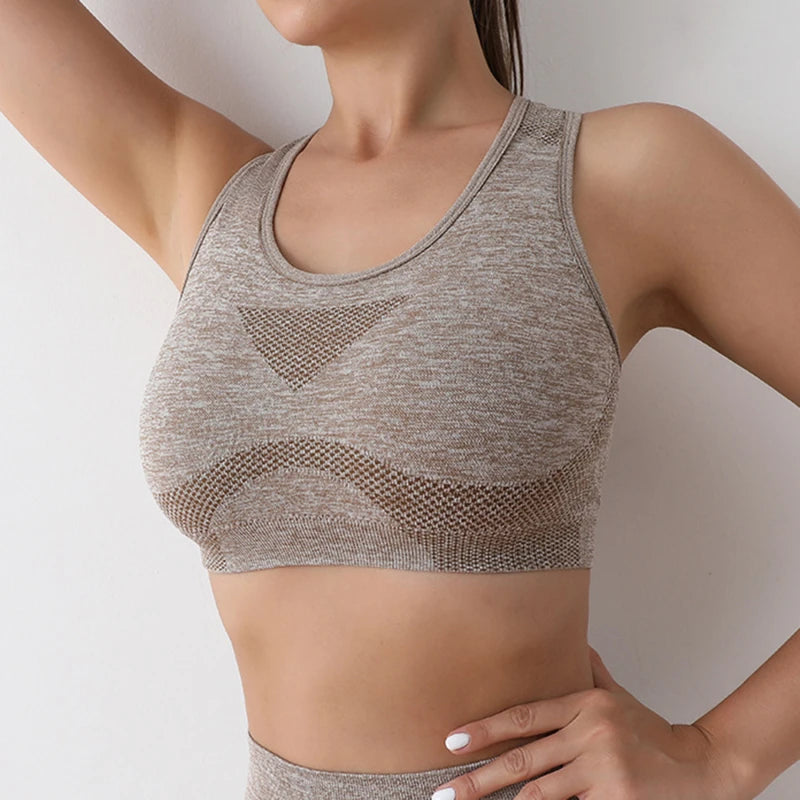 Sports Women Bras Yoga Top Vest High Shockproof Quick-drying Yoga Gym Running Fitness Underwear Ladies Seamless Sportswear