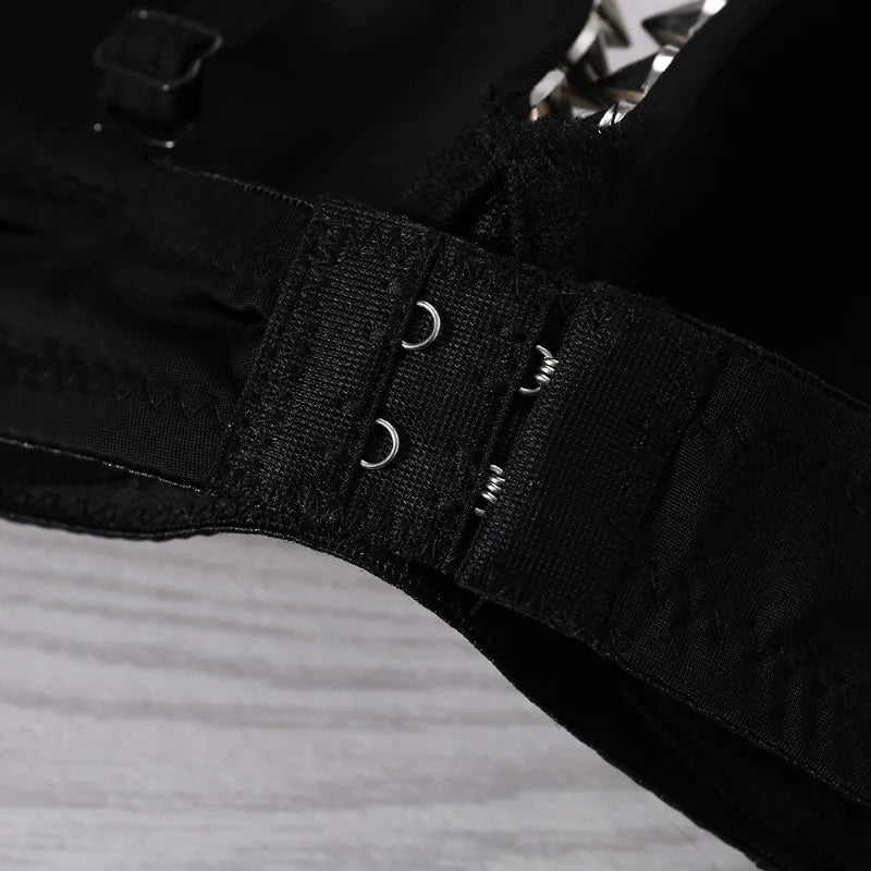 New Sexy Lingerie Underwear Bras for Women Steampunk Spike Studs Bra Top Wireless Bra Fashion Party Club Tops Female Underwear