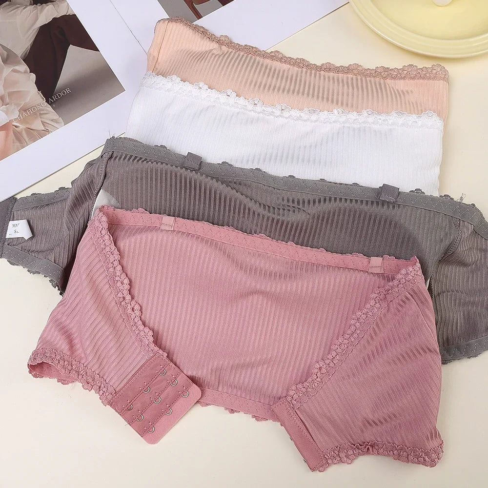 Summer Strapless Women Bras Back Lace Sexy Chest Tops Seamless Breathable Underwear Brassiere Solid Invisible Chest Wraps Bra