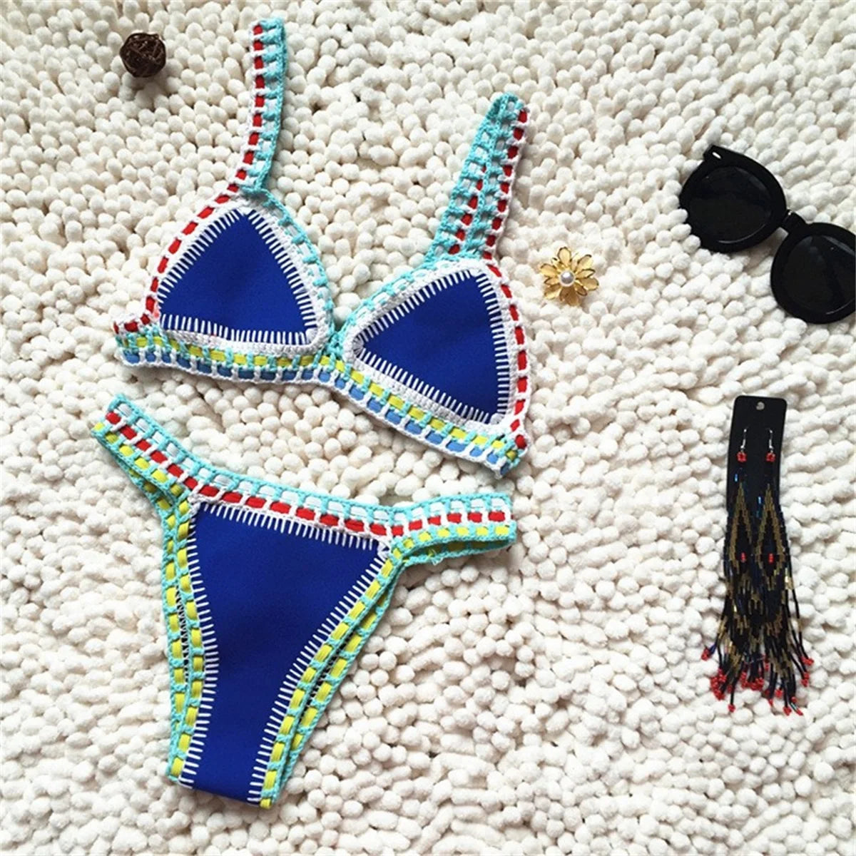Crochet Bikini Set – Sexy Bandeau Swimwear & Brazilian Biquini