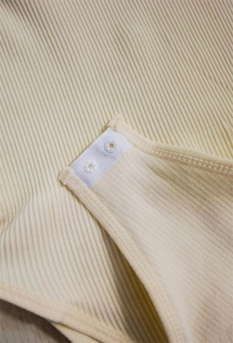 Ribbed Tummy Control Jumpsuit – Light Control Bodysuit with Open Crotch