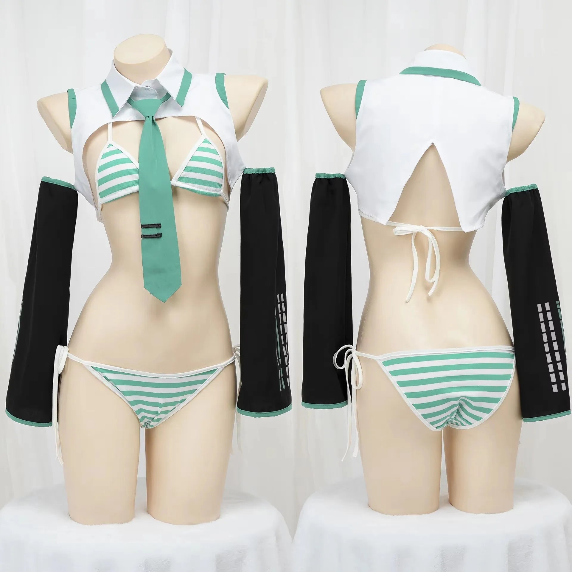 Anime Miku Cosplay Costume – Snow Christmas Roleplay Bikini Set