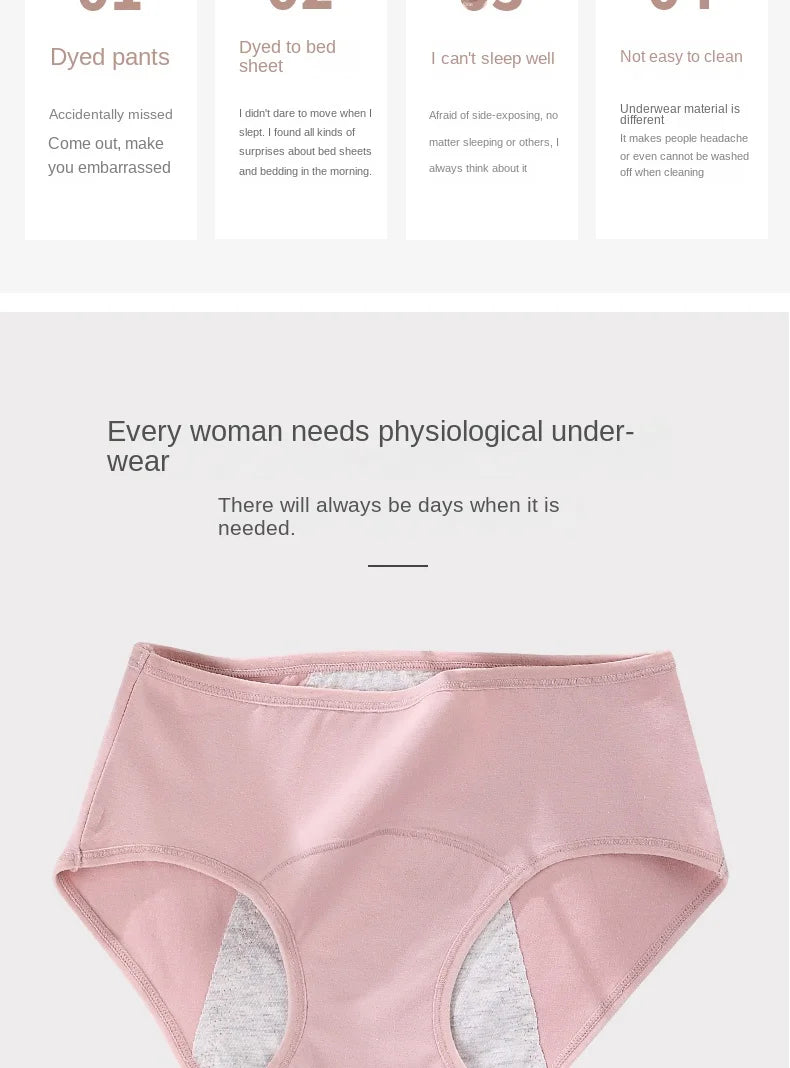 3-Pack Women’s Leakproof Menstrual Briefs