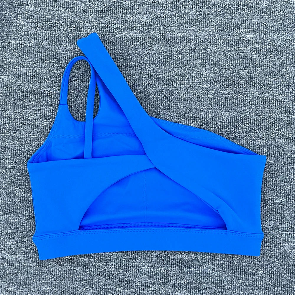 Women’s Shockproof Sports Bra with Oblique Shoulder Straps