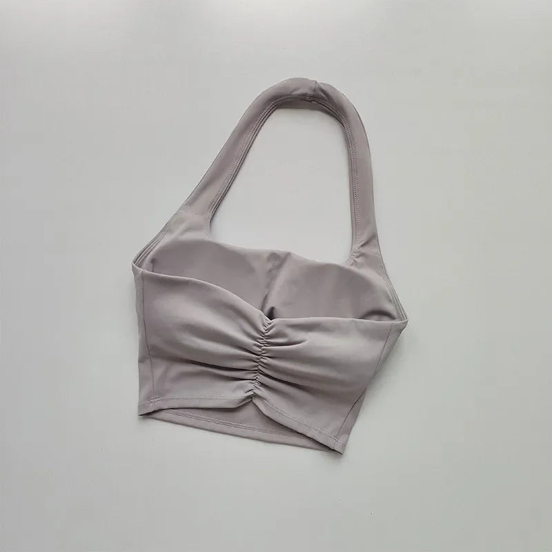 Women’s Fitness Sports Bra – Backless Yoga & Gym Crop Top