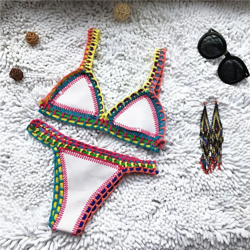 Crochet Bikini Set – Sexy Bandeau Swimwear & Brazilian Biquini