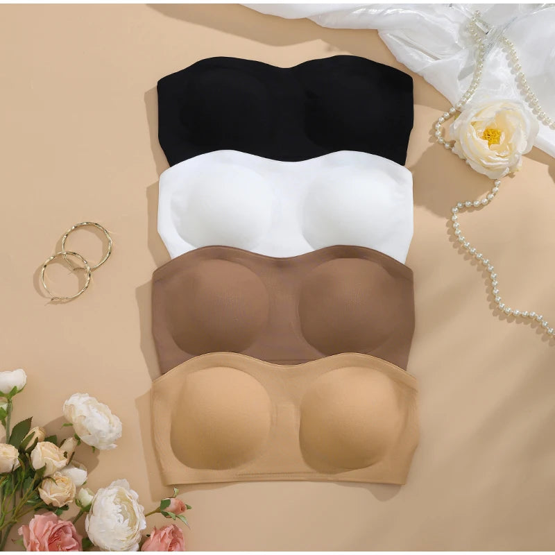 Strapless Push-Up Ice Silk Bra