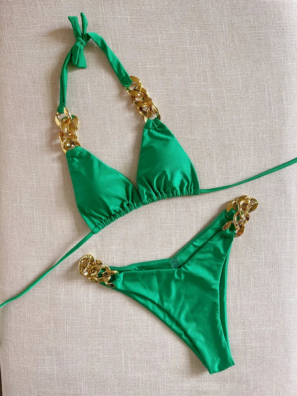 Sexy Push-Up Triangle Bikini – 2-Piece Brazilian Halter Swimsuit