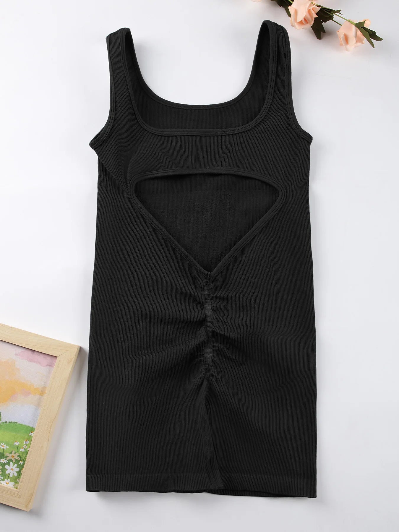 Backless Yoga Suit – U-Neck Sleeveless Sports Jumpsuit for Women