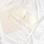 FallSweet Strapless Push Up Bra for Women Non-Slip Backless Tube Top Bras with Side Buckle Wireless Bralette Sports Underwear