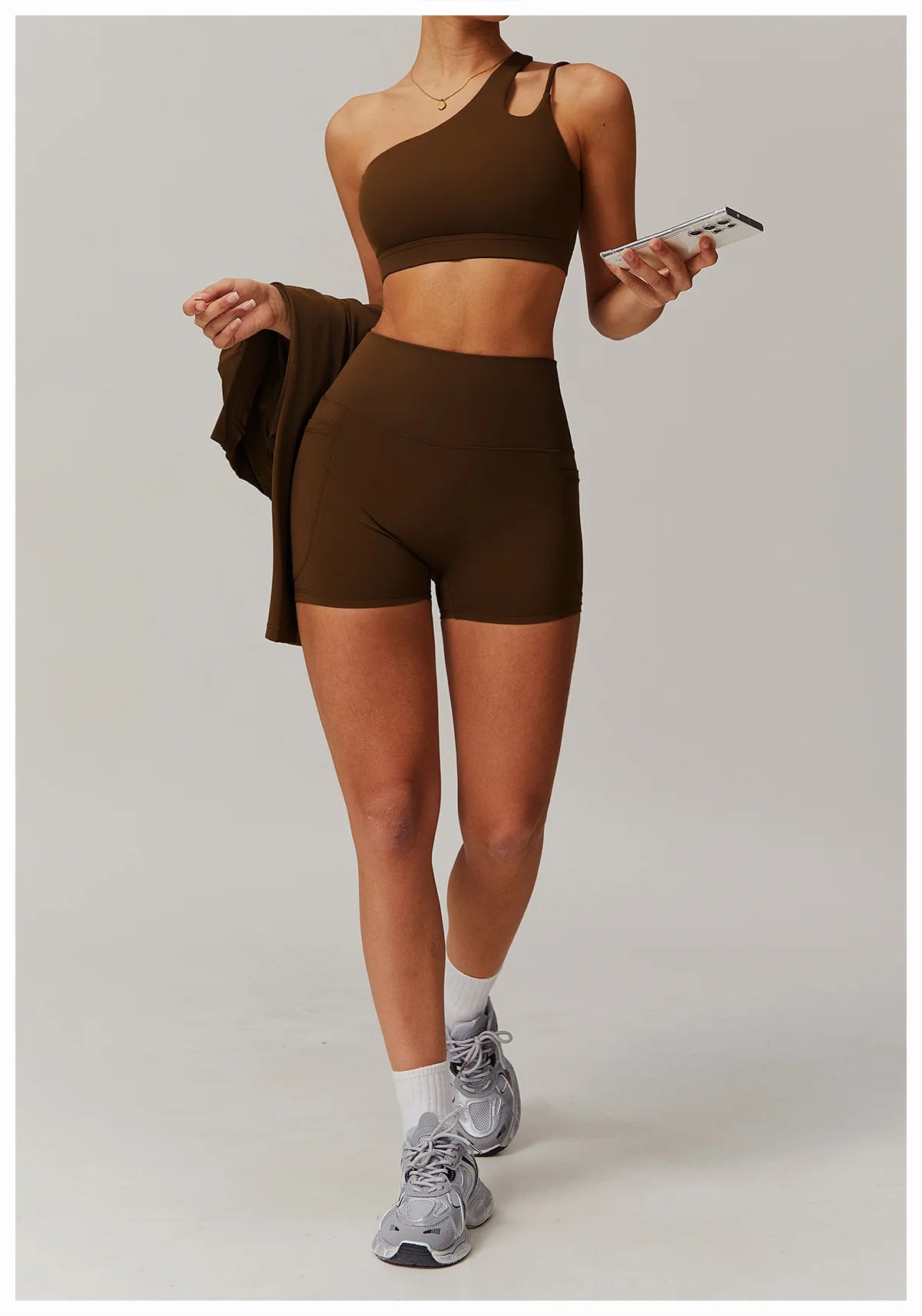 Women’s Shockproof Sports Bra with Oblique Shoulder Straps