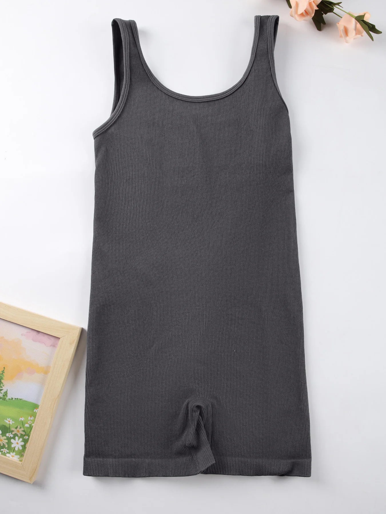 Backless Yoga Suit – U-Neck Sleeveless Sports Jumpsuit for Women