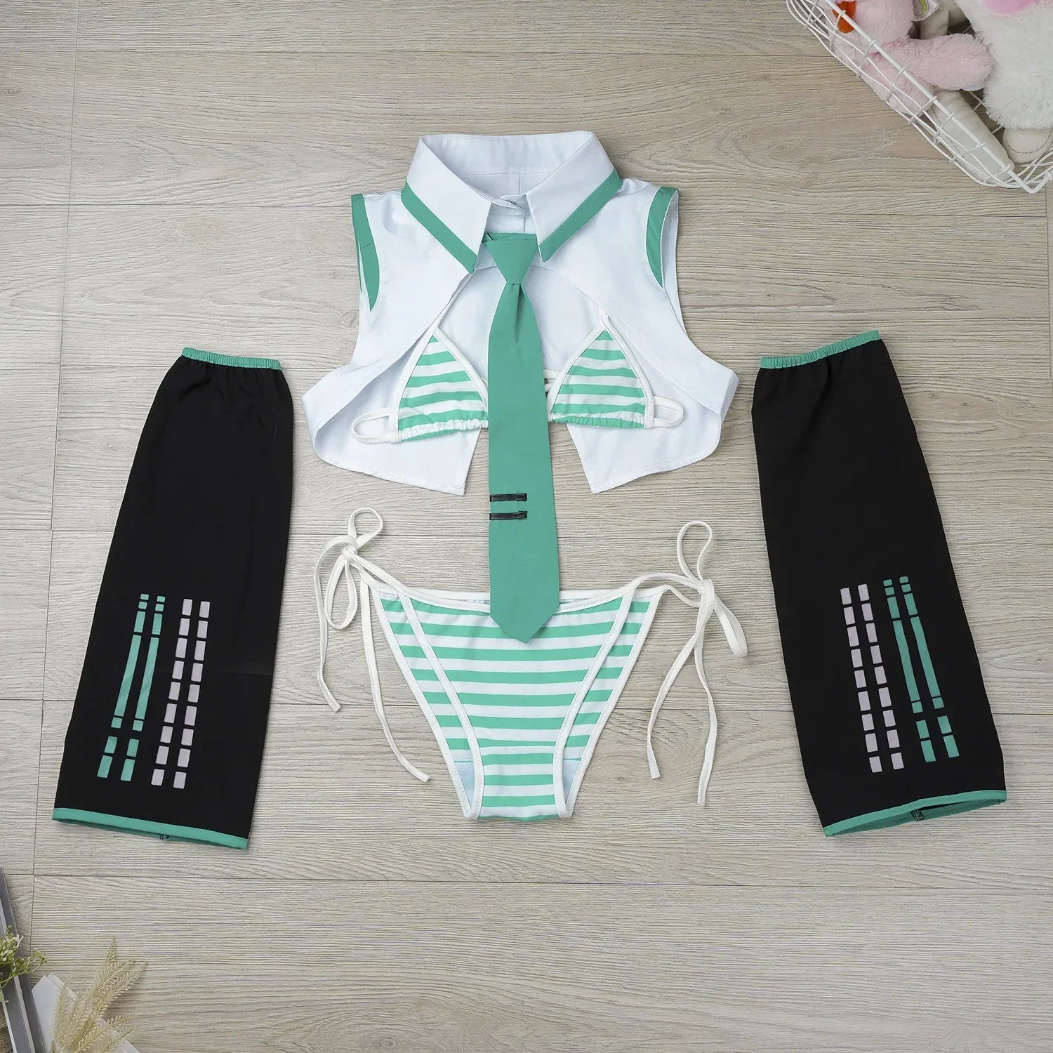 Anime Miku Cosplay Costume – Snow Christmas Roleplay Bikini Set