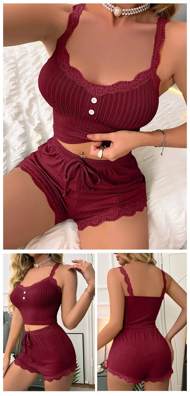 Women’s Summer Pajama Set – Sexy Sleepwear & Lounge Set