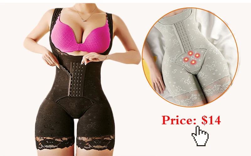 Ribbed Tummy Control Jumpsuit – Light Control Bodysuit with Open Crotch